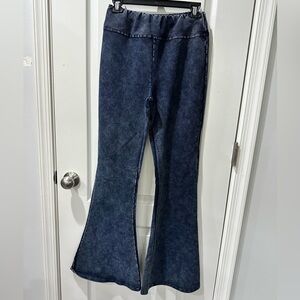 EARTHBOUND Navy Denim Bell Bottoms Pull On Pants - Size XL